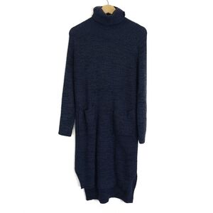 Navy blue knit sweater dress